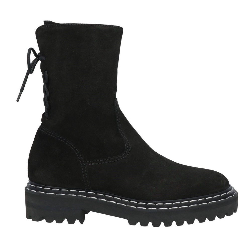Officine Creative Black Suede Lace-Up Combat Boot 38.5